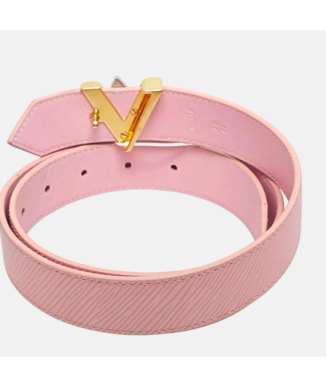 LOUIS VUITTON Коралловый кожаный ремень, фото 2