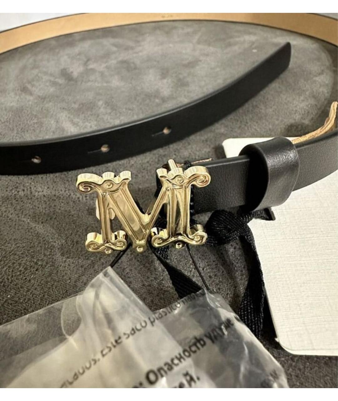 MAX MARA Черный кожаный ремень, фото 2