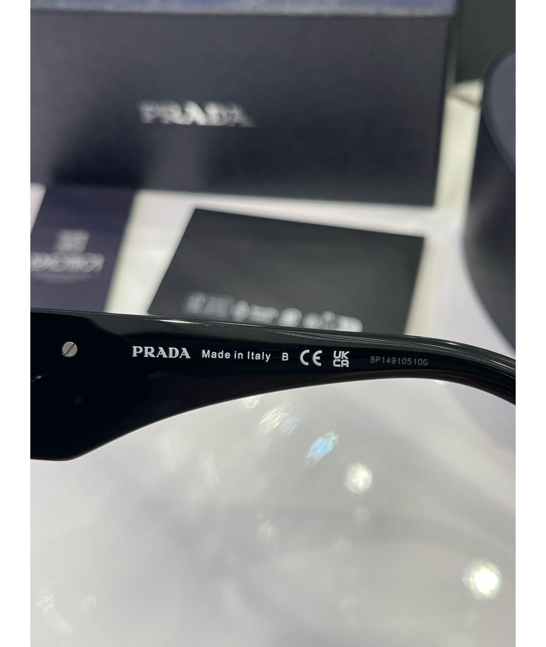 PRADA Черные пластиковые солнцезащитные очки, фото 6