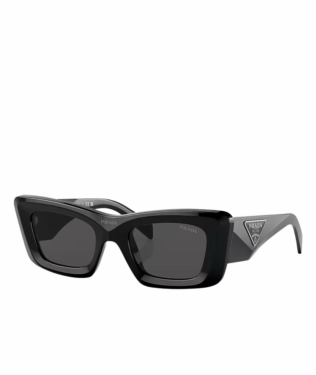 PRADA Черные пластиковые солнцезащитные очки, фото 1