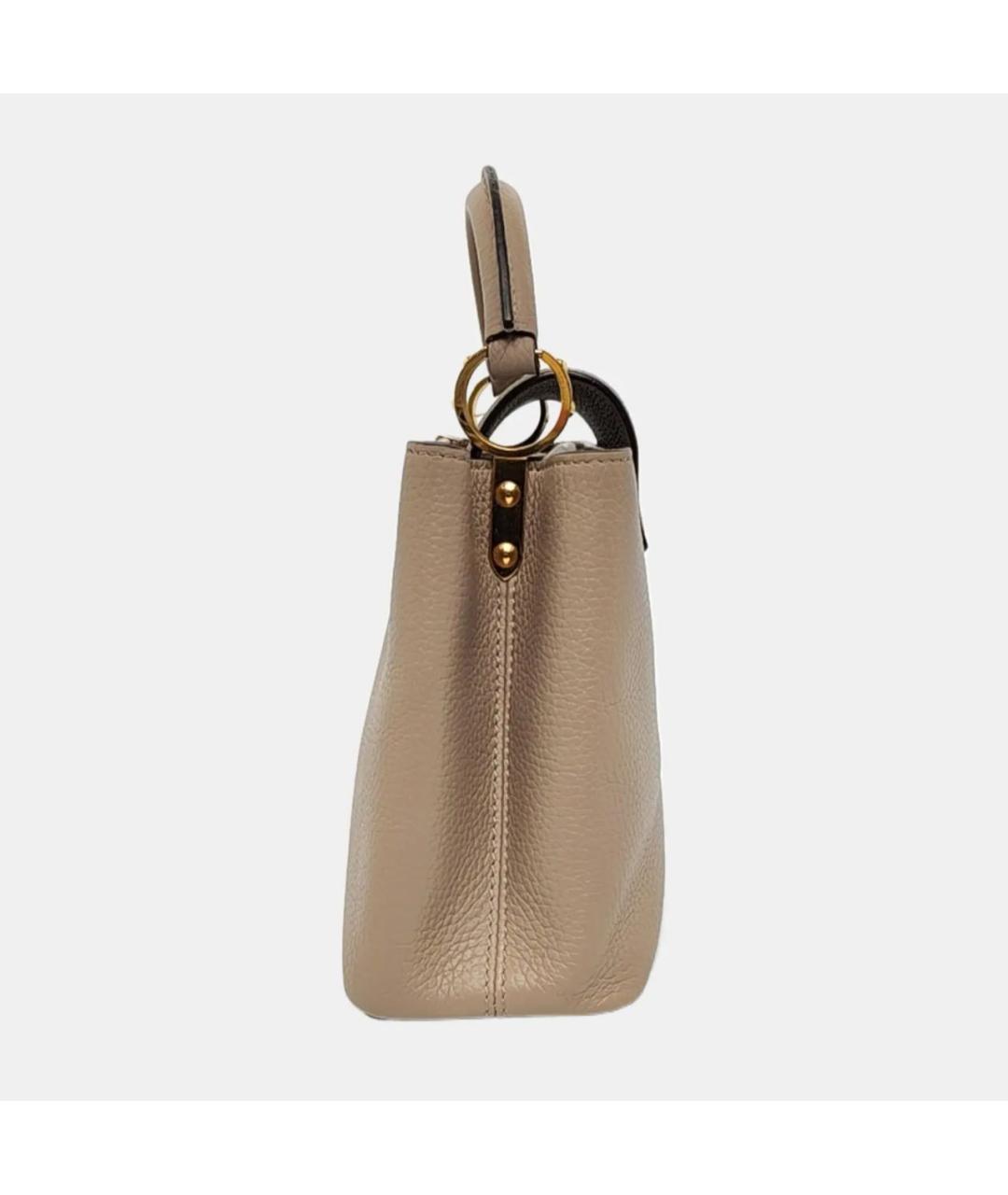 LOUIS VUITTON Бежевая кожаная сумка тоут, фото 2