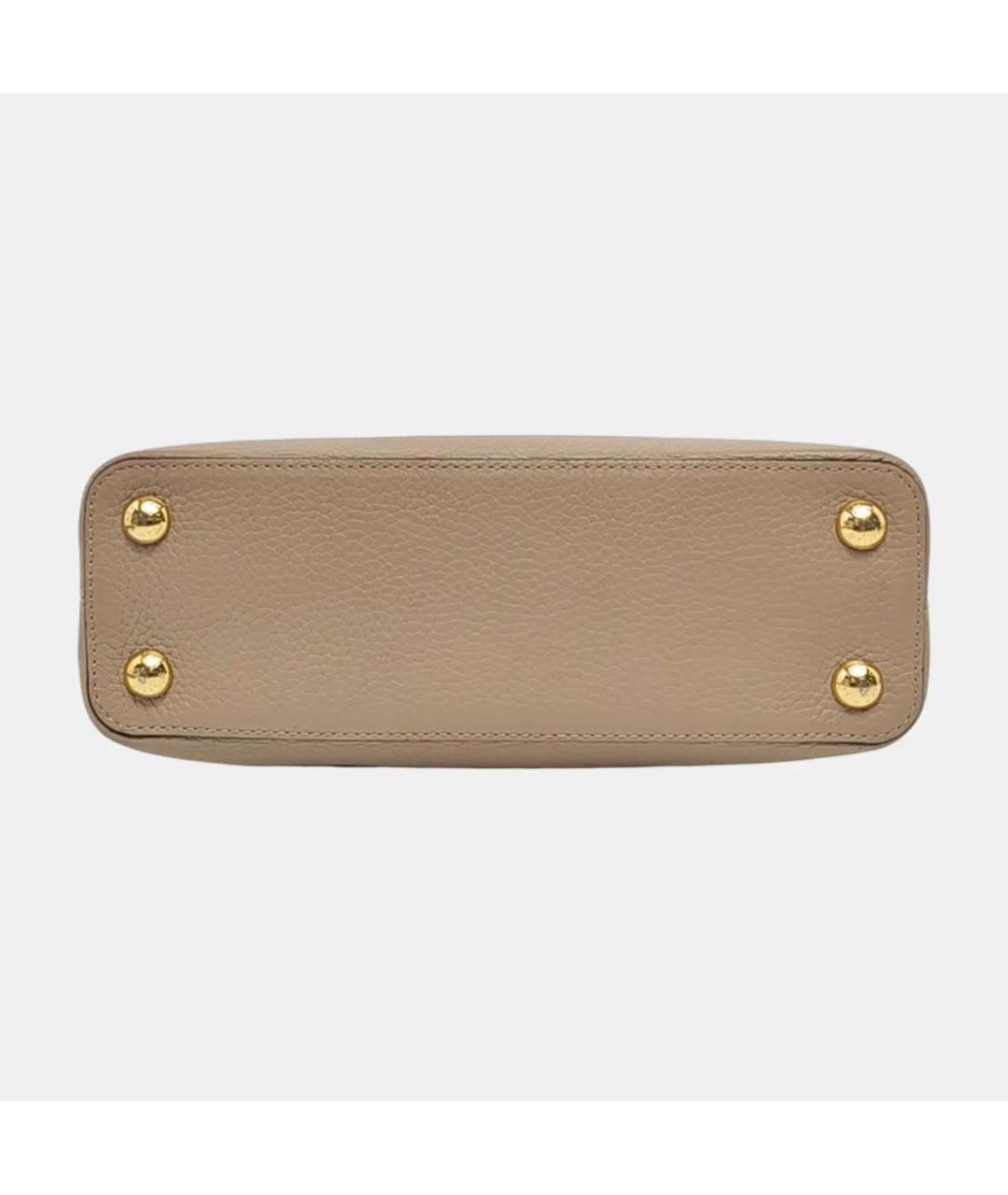 LOUIS VUITTON Бежевая кожаная сумка тоут, фото 5