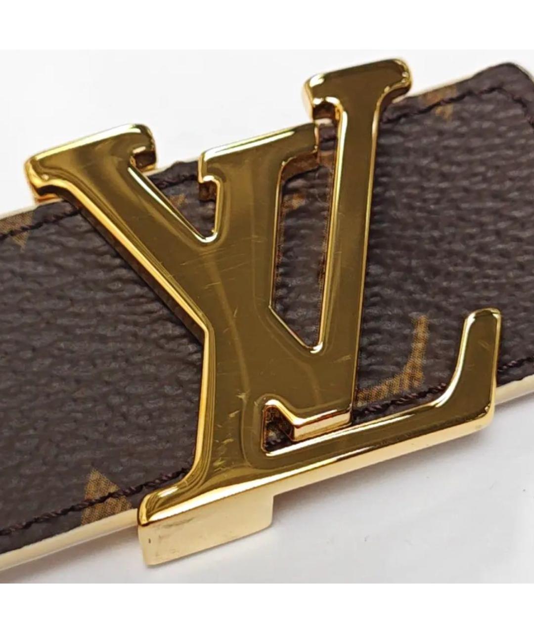 LOUIS VUITTON Коричневый кожаный ремень, фото 4