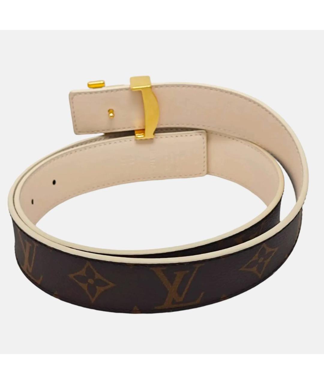 LOUIS VUITTON Коричневый кожаный ремень, фото 2