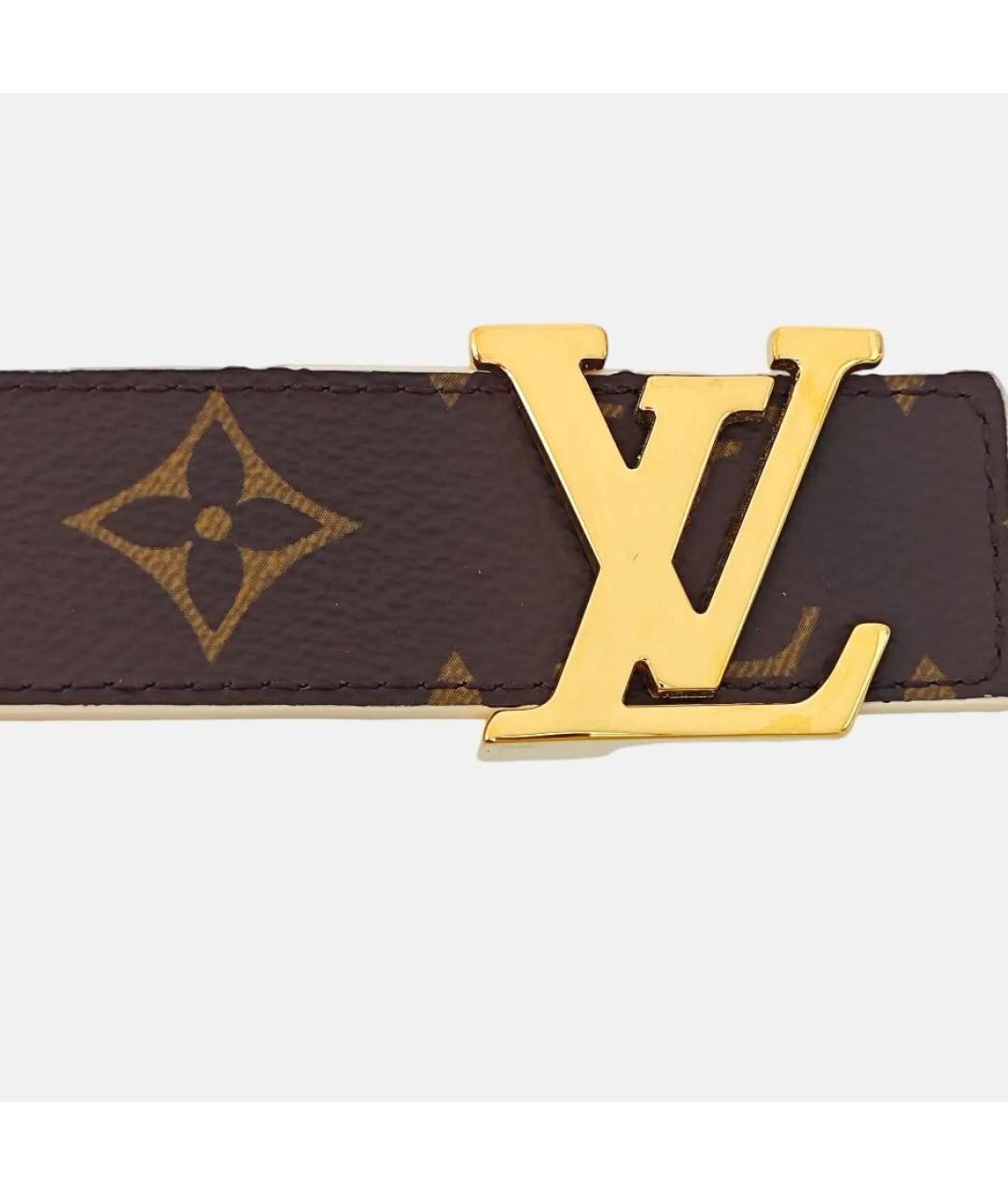 LOUIS VUITTON Коричневый кожаный ремень, фото 3
