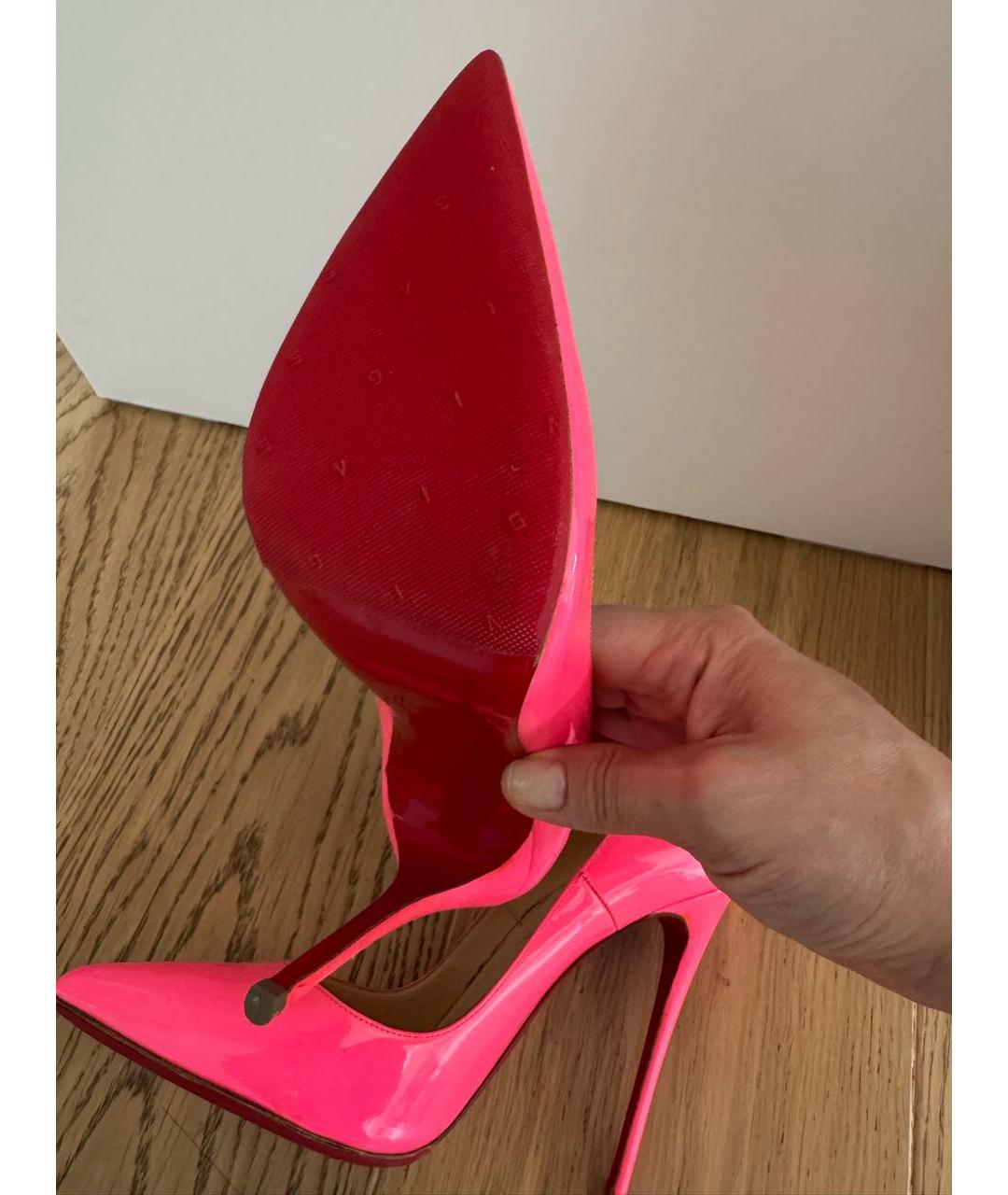 CHRISTIAN LOUBOUTIN Фуксия туфли из лакированной кожи, фото 4