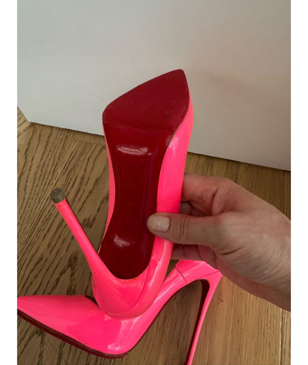 CHRISTIAN LOUBOUTIN Фуксия туфли из лакированной кожи, фото 3