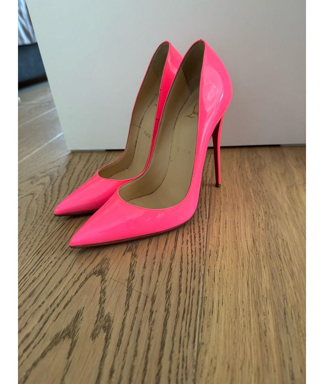 CHRISTIAN LOUBOUTIN Фуксия туфли из лакированной кожи, фото 5