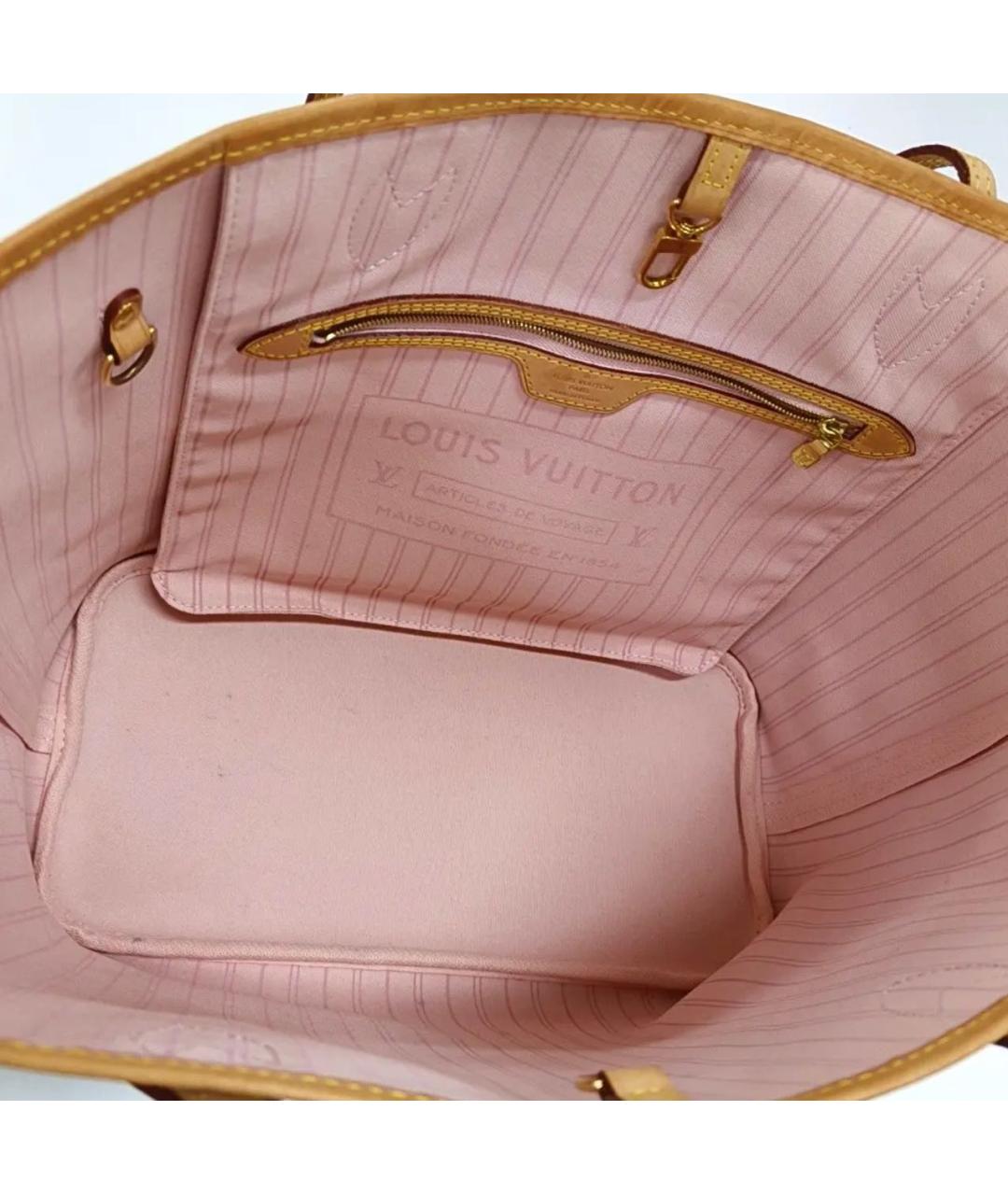 LOUIS VUITTON Бежевая кожаная сумка тоут, фото 6