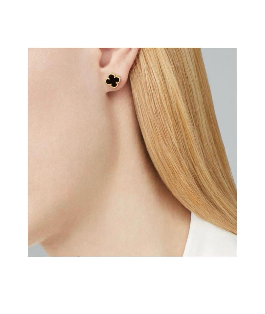 VAN CLEEF & ARPELS Черные серьги из желтого золота, фото 4