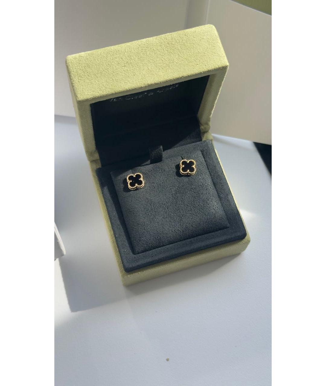 VAN CLEEF & ARPELS Черные серьги из желтого золота, фото 3