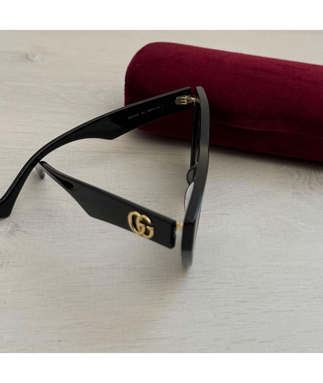 GUCCI Черные пластиковые солнцезащитные очки, фото 7