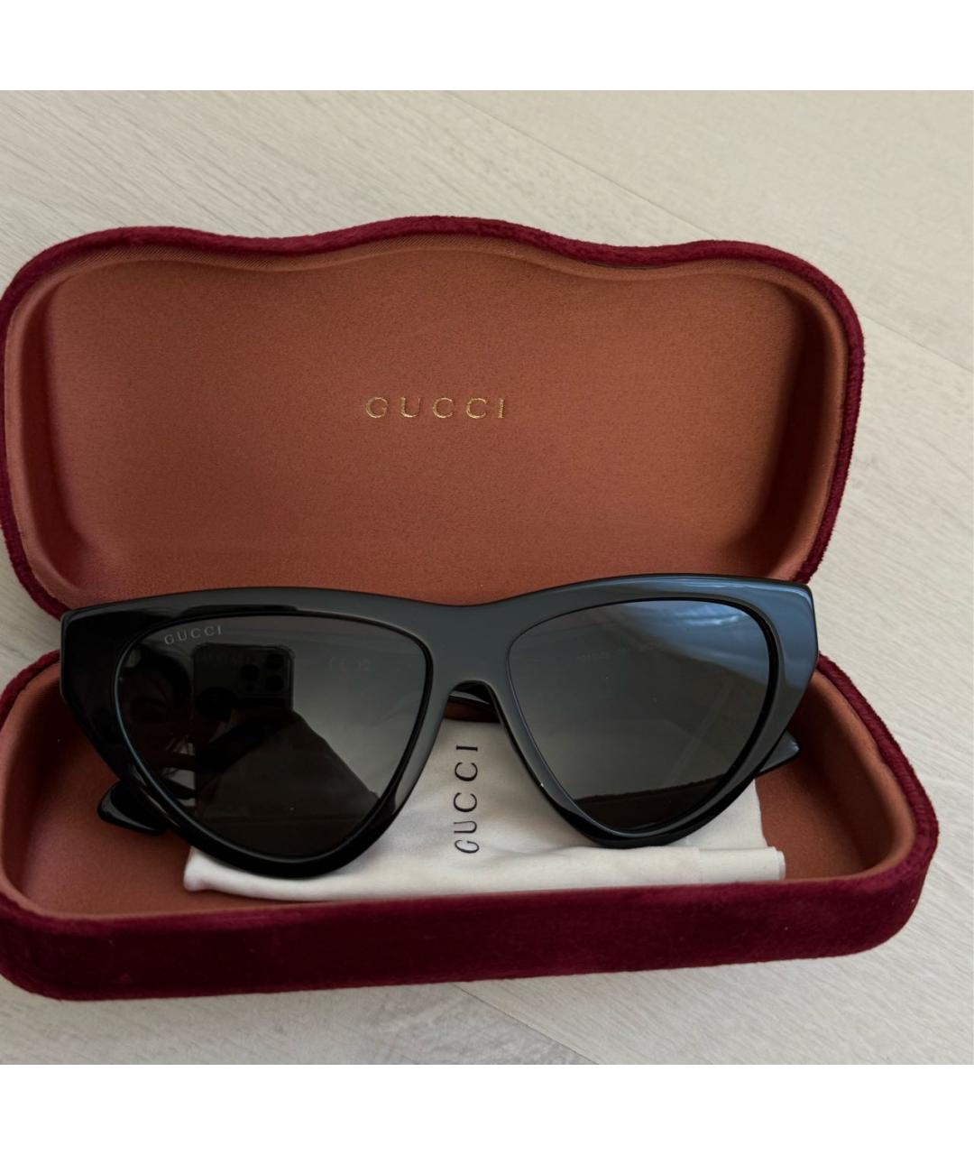 GUCCI Черные пластиковые солнцезащитные очки, фото 5