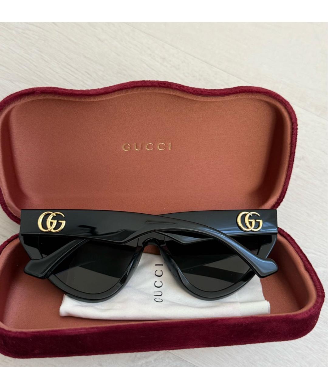 GUCCI Черные пластиковые солнцезащитные очки, фото 6