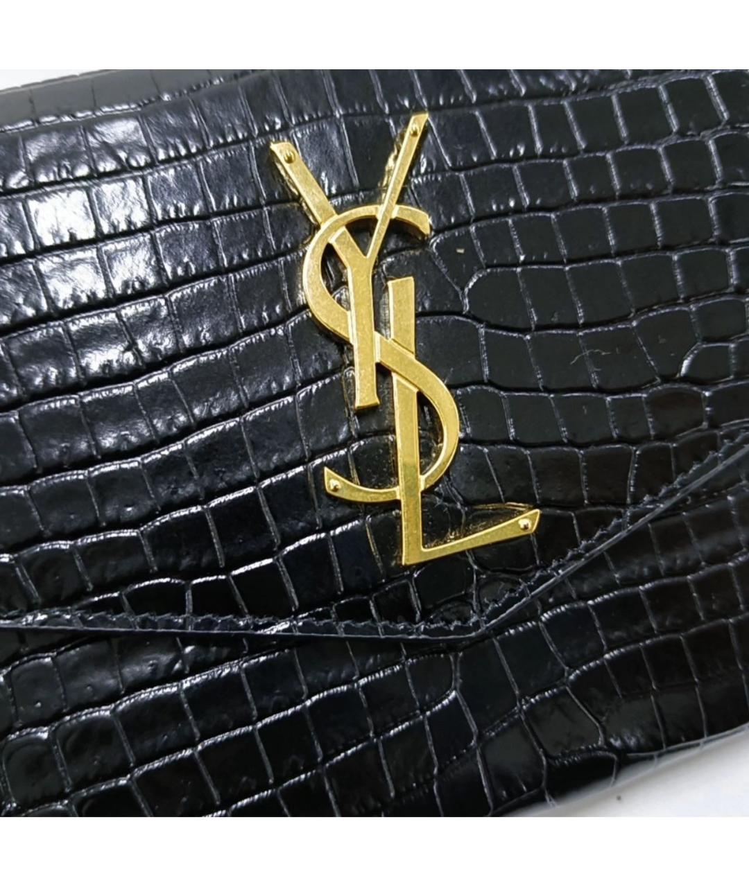 SAINT LAURENT Черная кожаная сумка через плечо, фото 7
