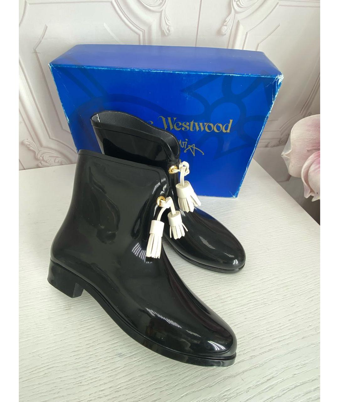 VIVIENNE WESTWOOD Черные резиновые сапоги, фото 3
