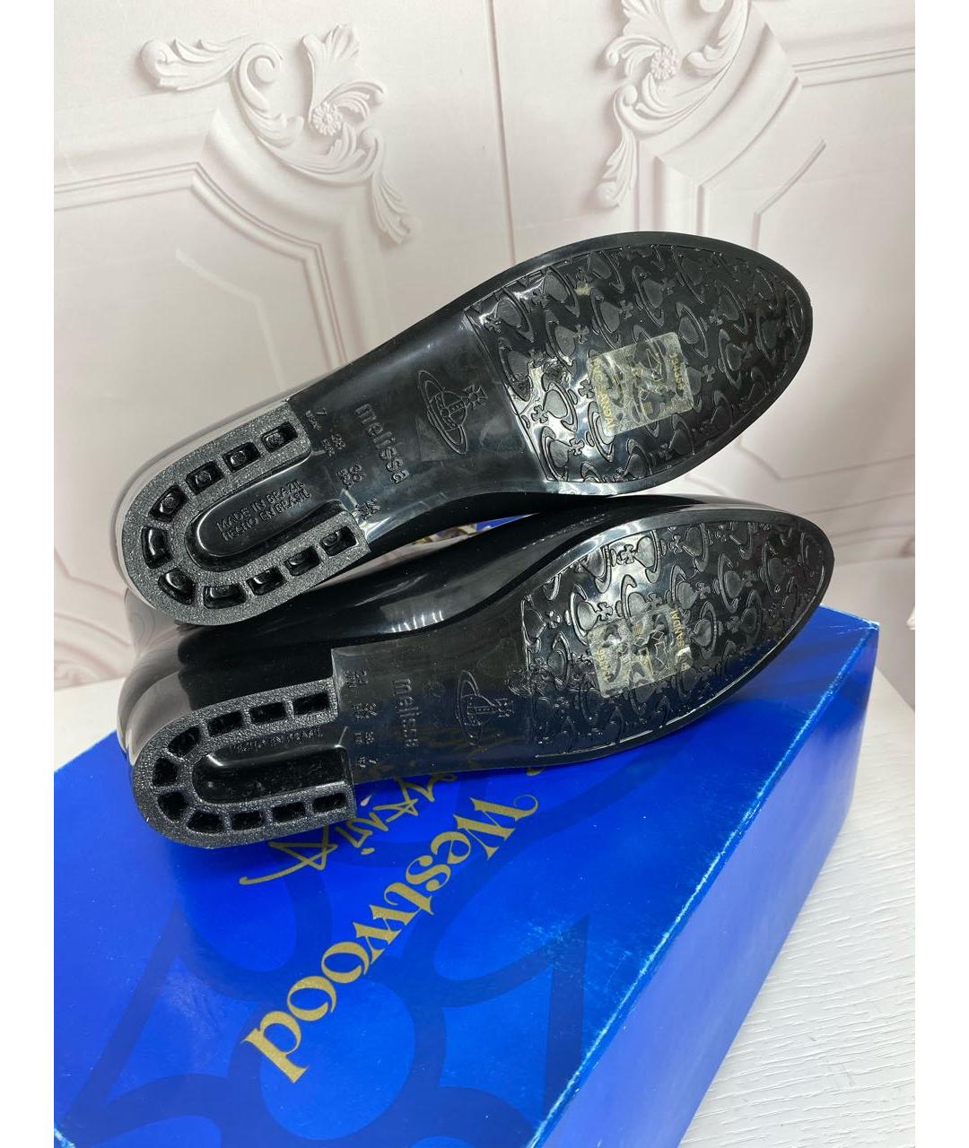 VIVIENNE WESTWOOD Черные резиновые сапоги, фото 6