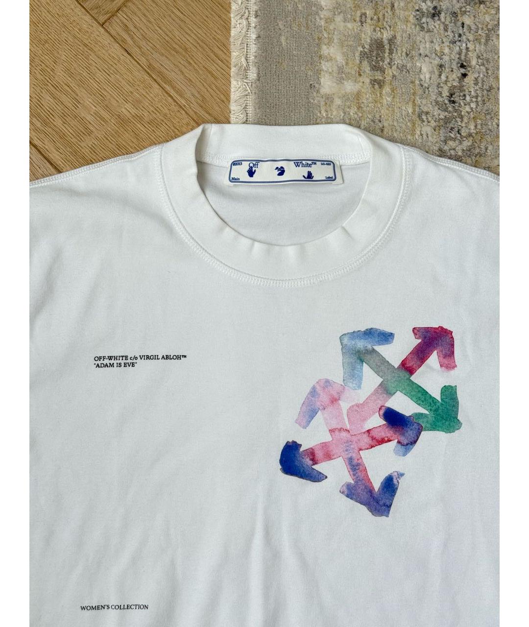 OFF-WHITE Белая хлопковая футболка, фото 3