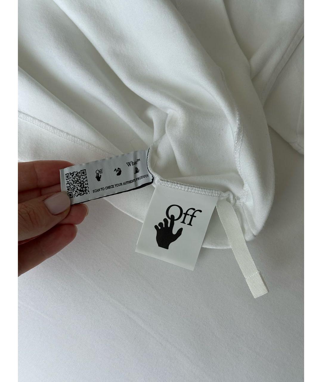 OFF-WHITE Белая хлопковая футболка, фото 4
