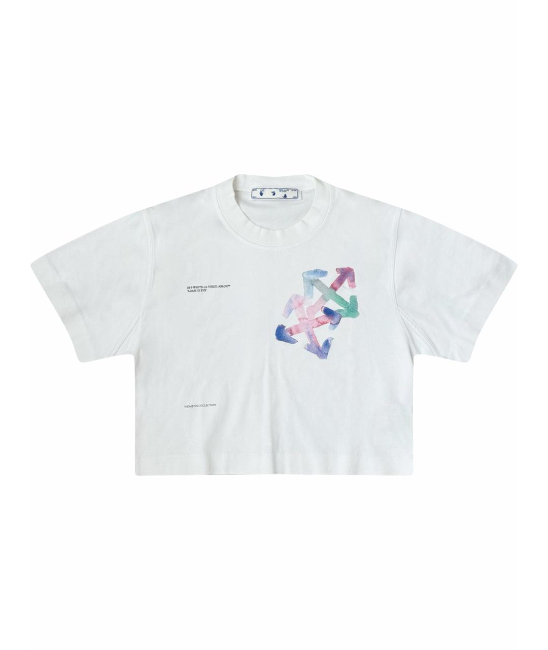 OFF-WHITE Белая хлопковая футболка, фото 1