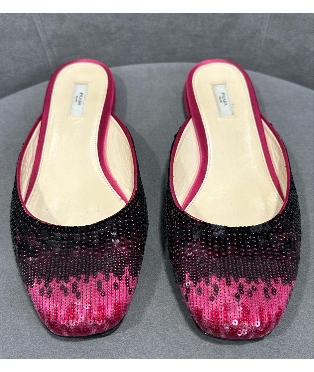 PRADA Розовые текстильные мюли, фото 2