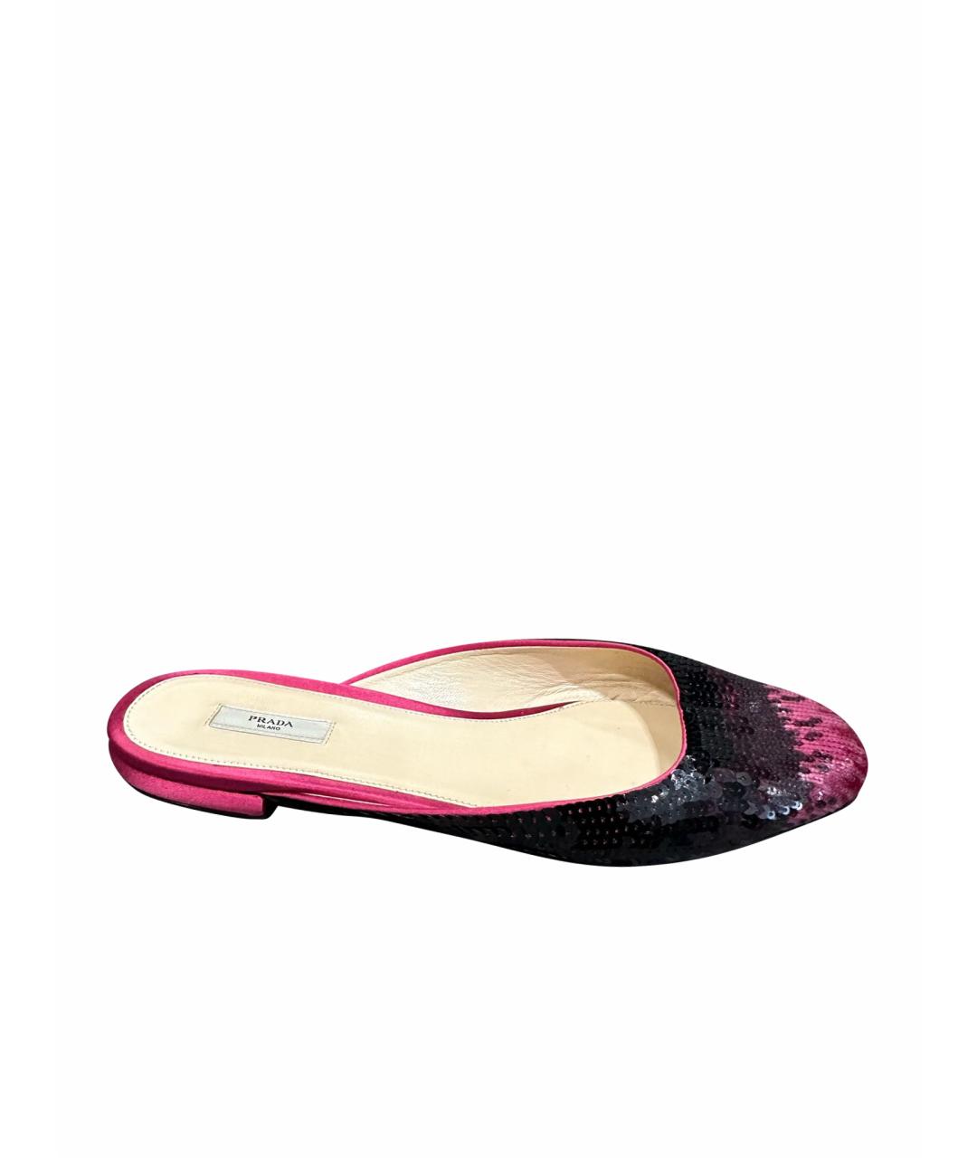PRADA Розовые текстильные мюли, фото 1