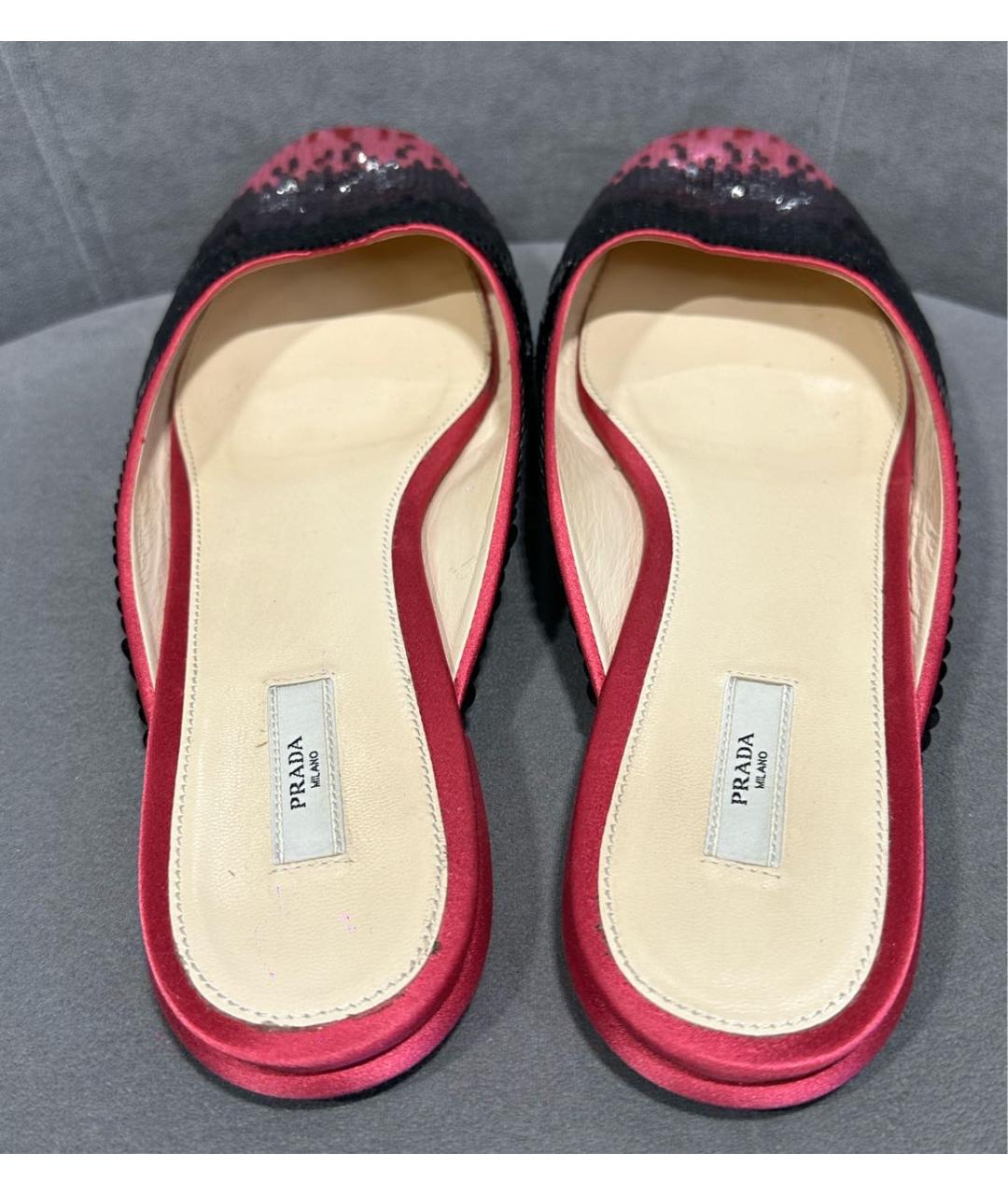 PRADA Розовые текстильные мюли, фото 3