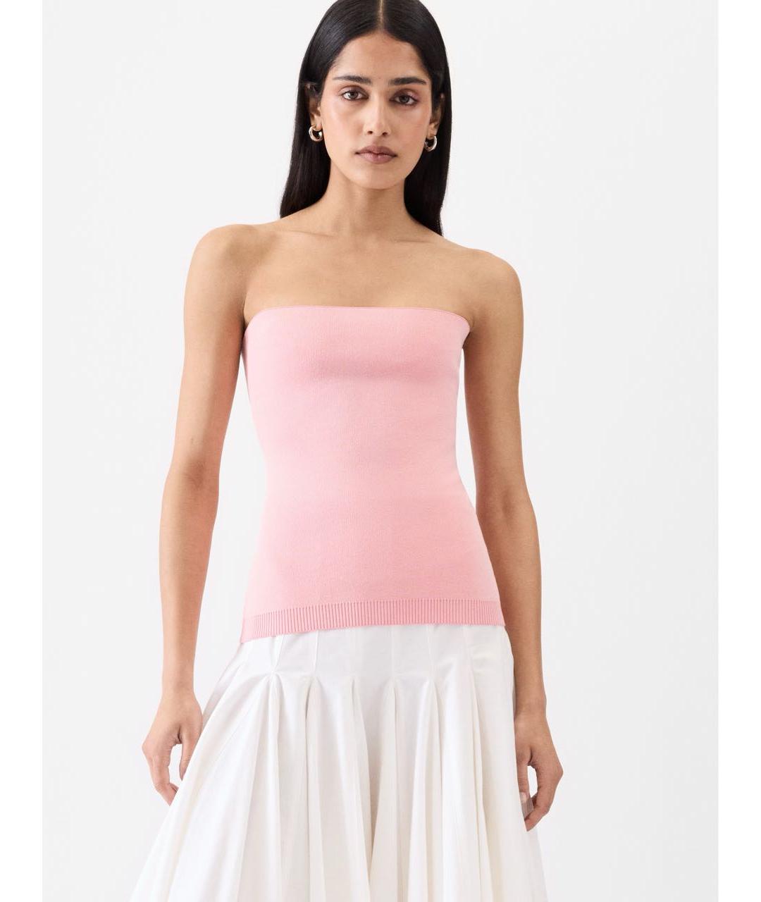 JACQUEMUS Розовая вискозная майка, фото 3