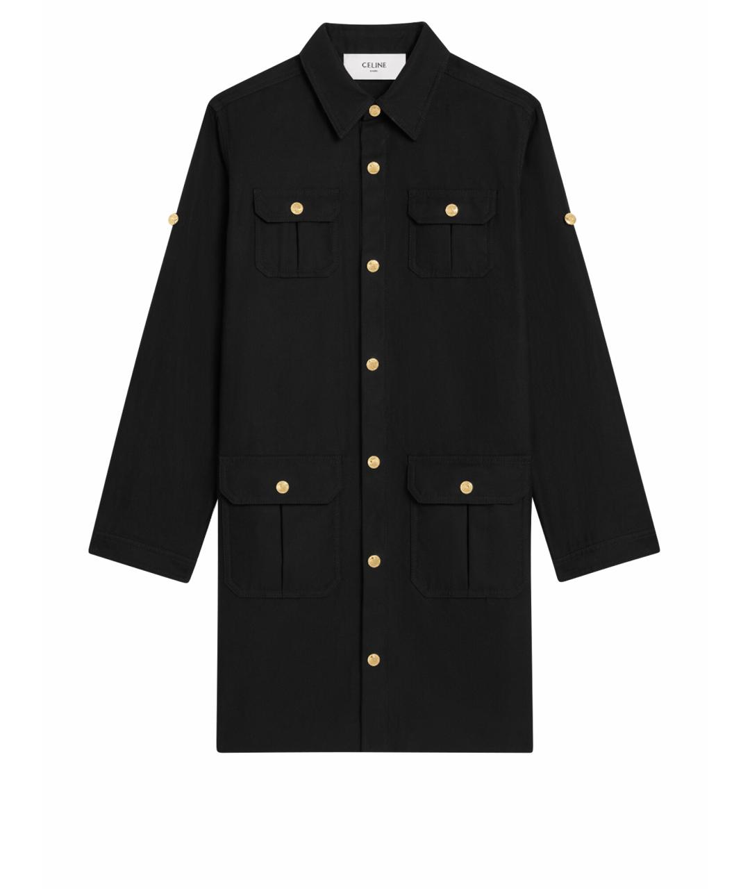 CELINE Черное хлопковое повседневное платье, фото 1