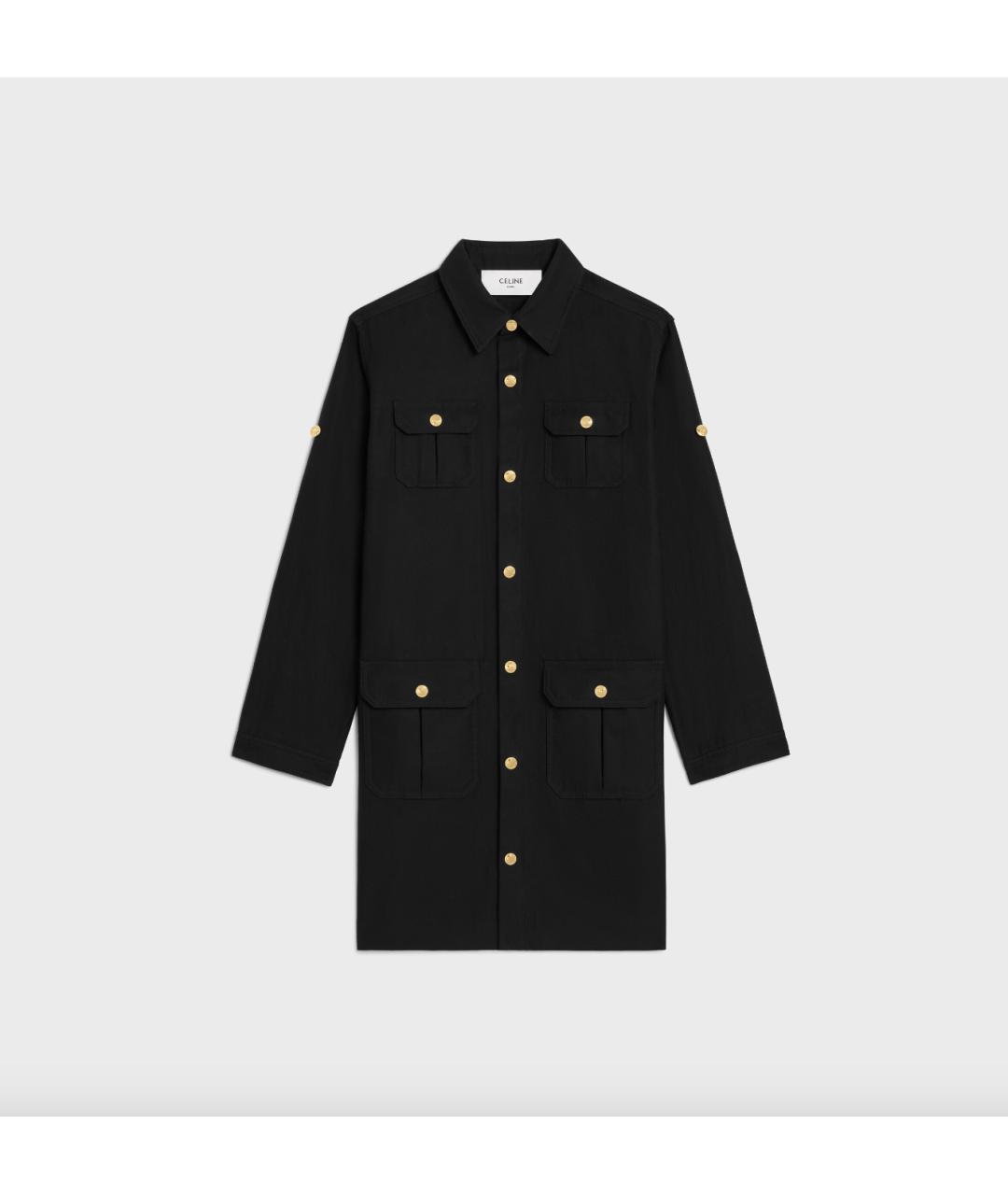 CELINE Черное хлопковое повседневное платье, фото 5