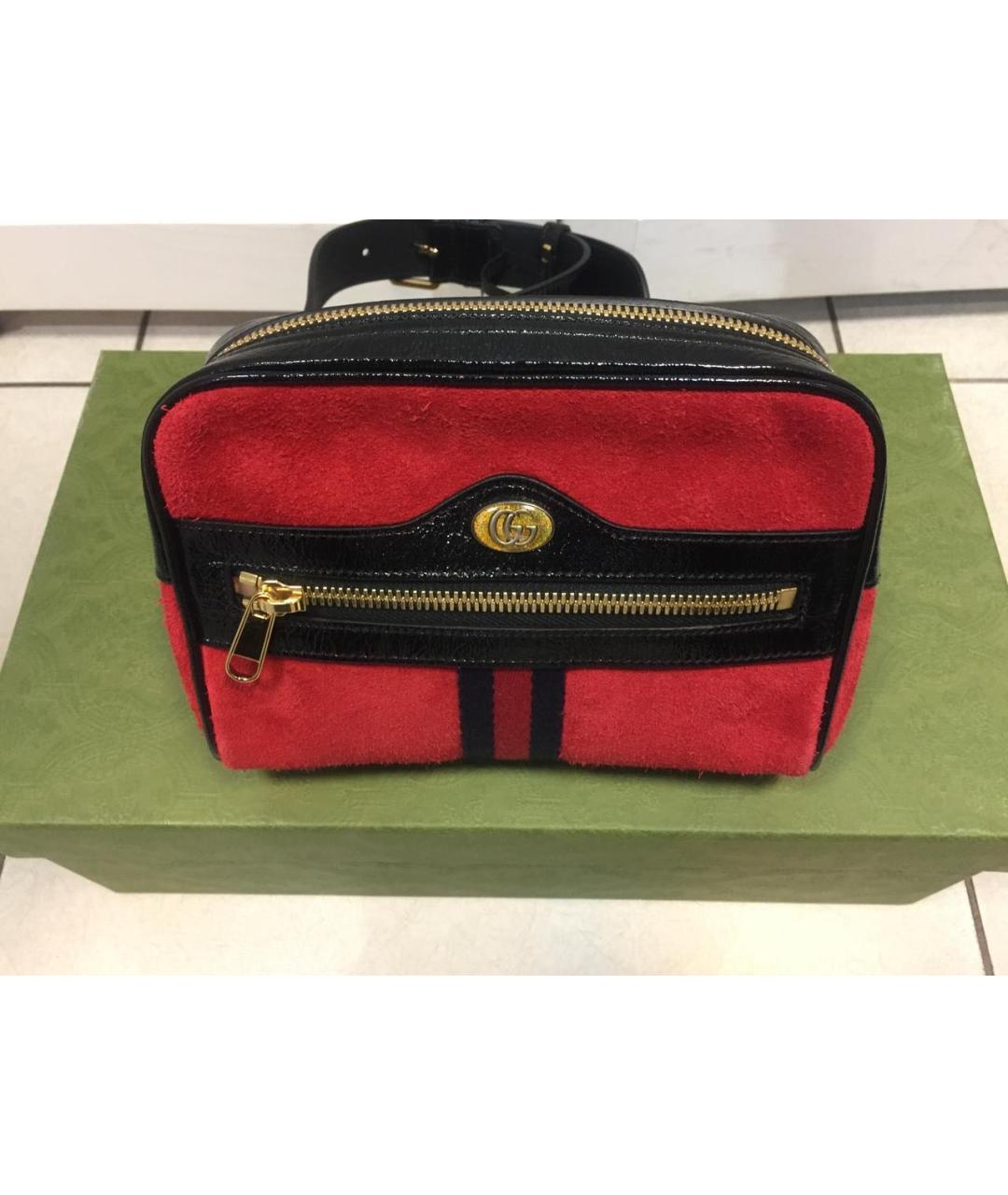 GUCCI Красная замшевая поясная сумка, фото 9