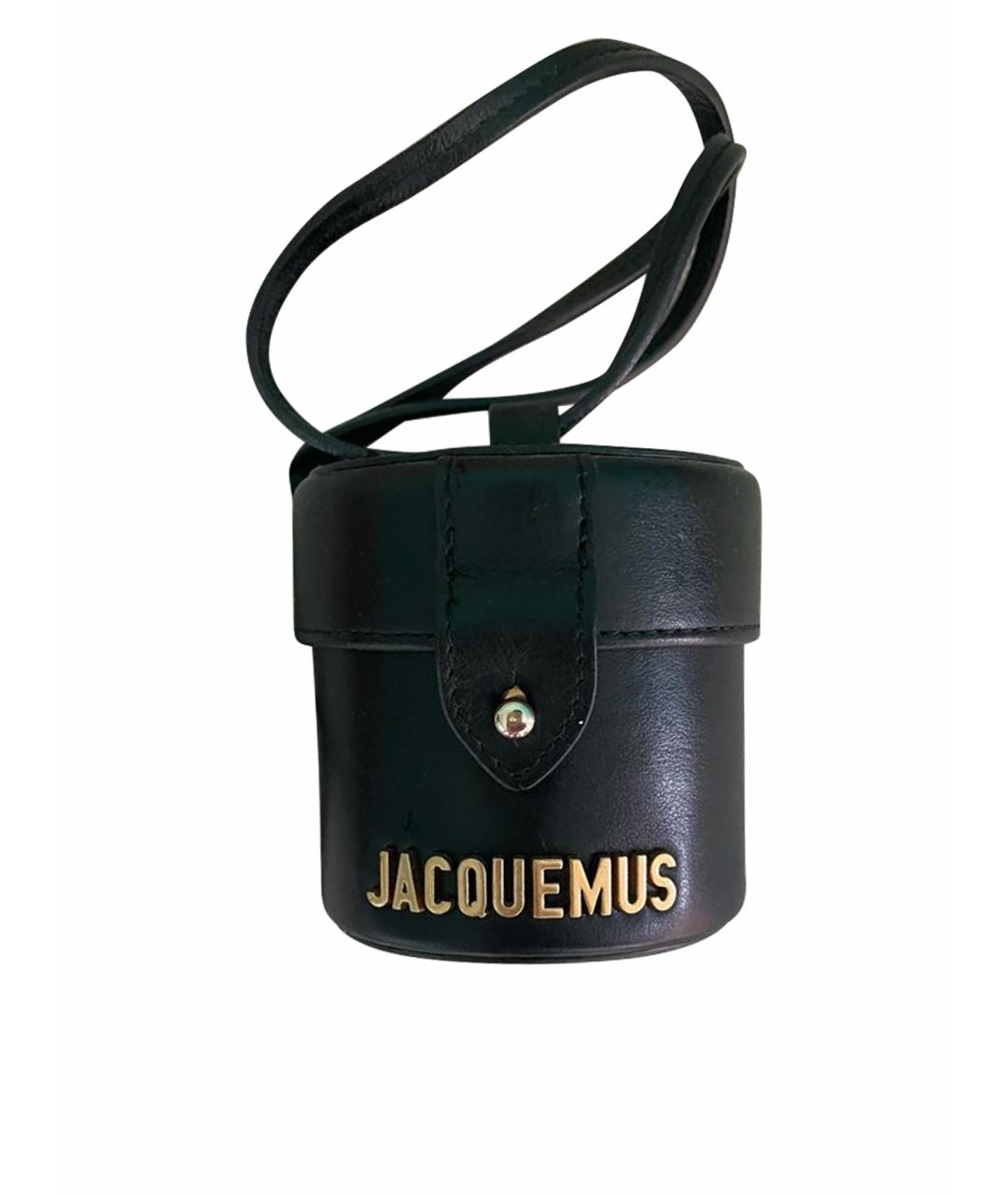 JACQUEMUS Черная кожаная сумка через плечо, фото 1
