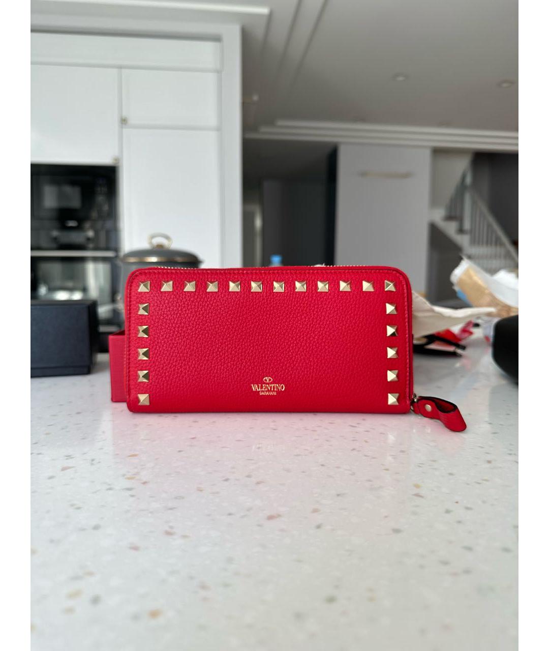 VALENTINO Красный кожаный кошелек, фото 6