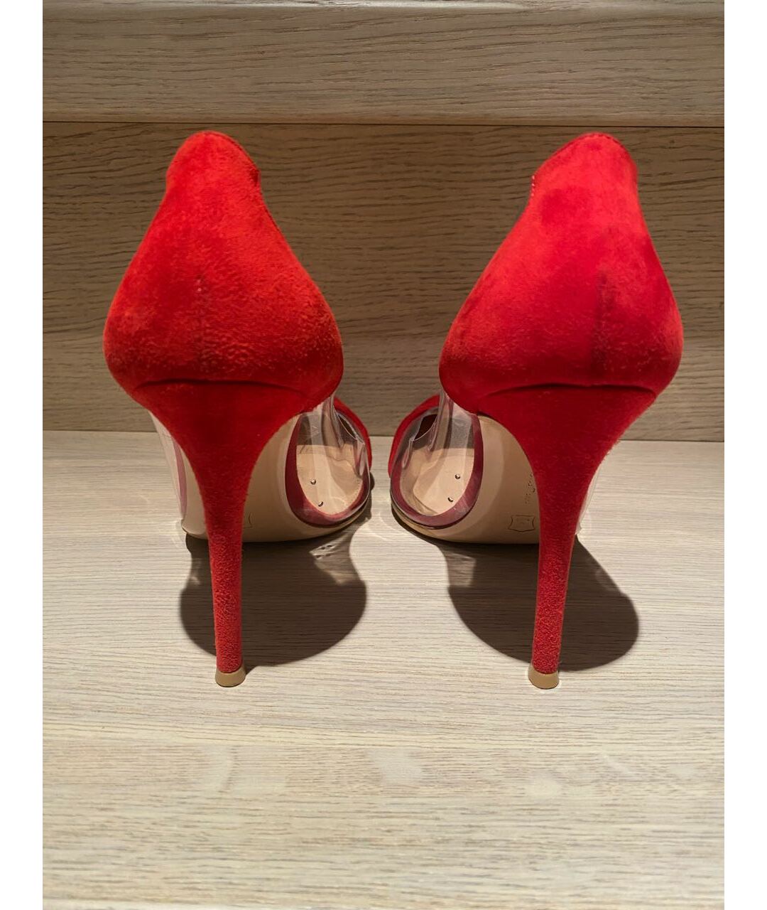 GIANVITO ROSSI Красные замшевые туфли, фото 4