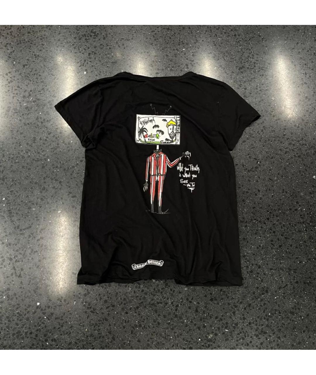 CHROME HEARTS Черная хлопковая футболка, фото 2