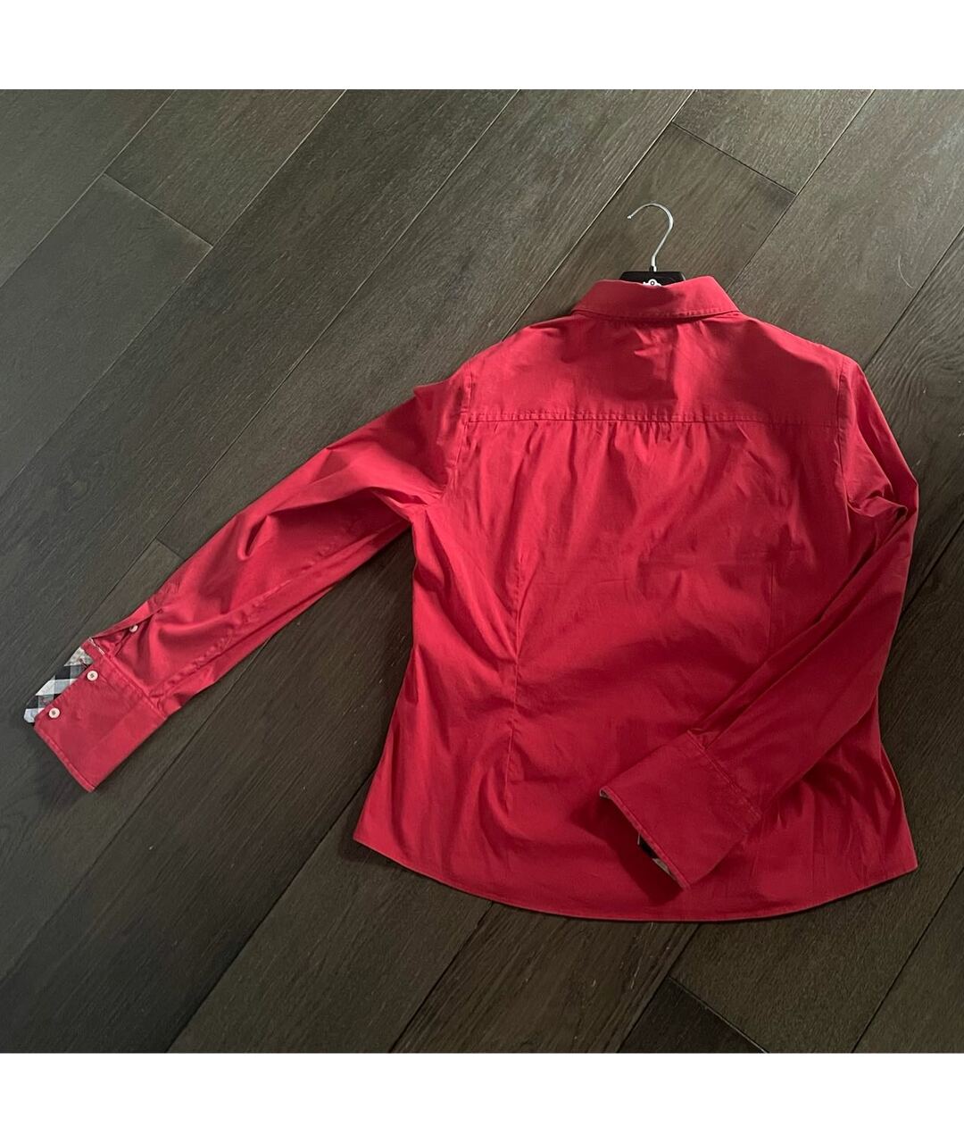 BURBERRY Красная хлопко-эластановая рубашка, фото 2