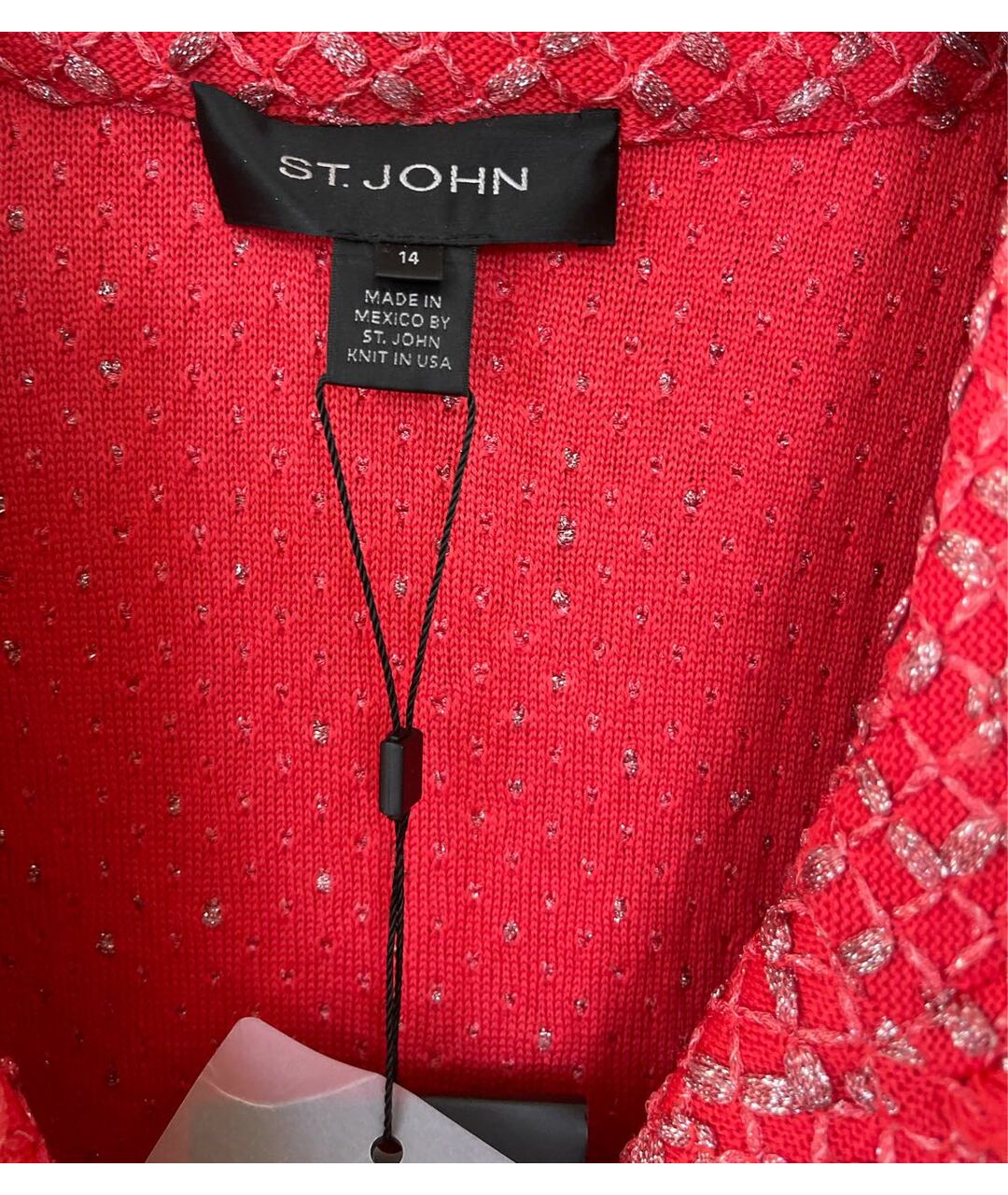 ST. JOHN Коралловый шерстяной жакет/пиджак, фото 4
