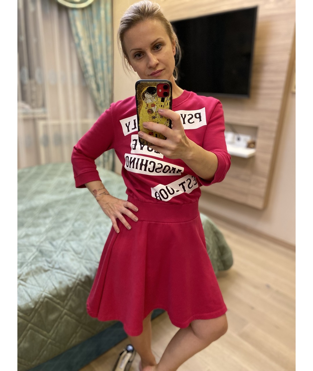 MOSCHINO Розовое хлопковое вечернее платье, фото 4