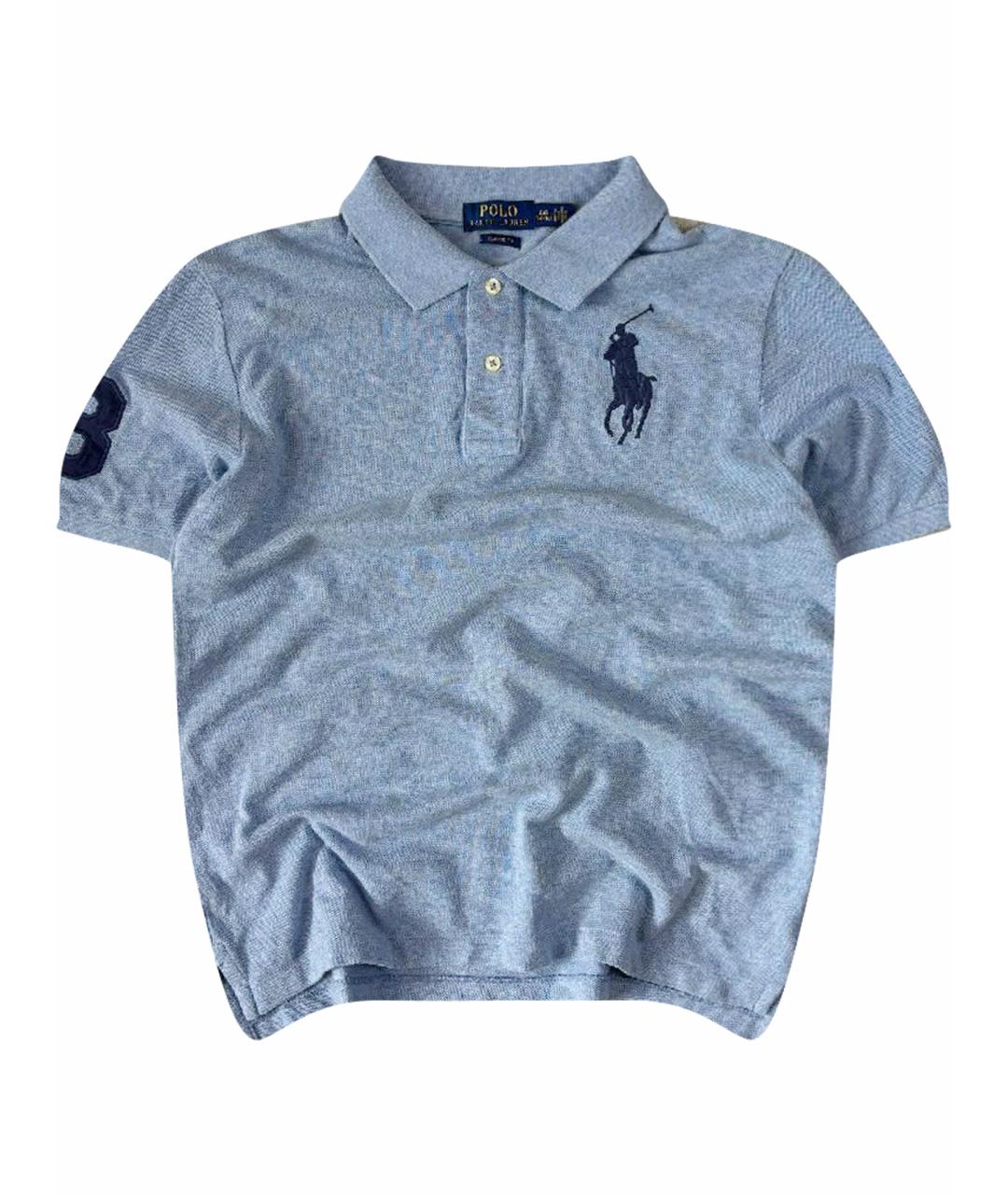 POLO RALPH LAUREN Голубое хлопковое поло с коротким рукавом, фото 1