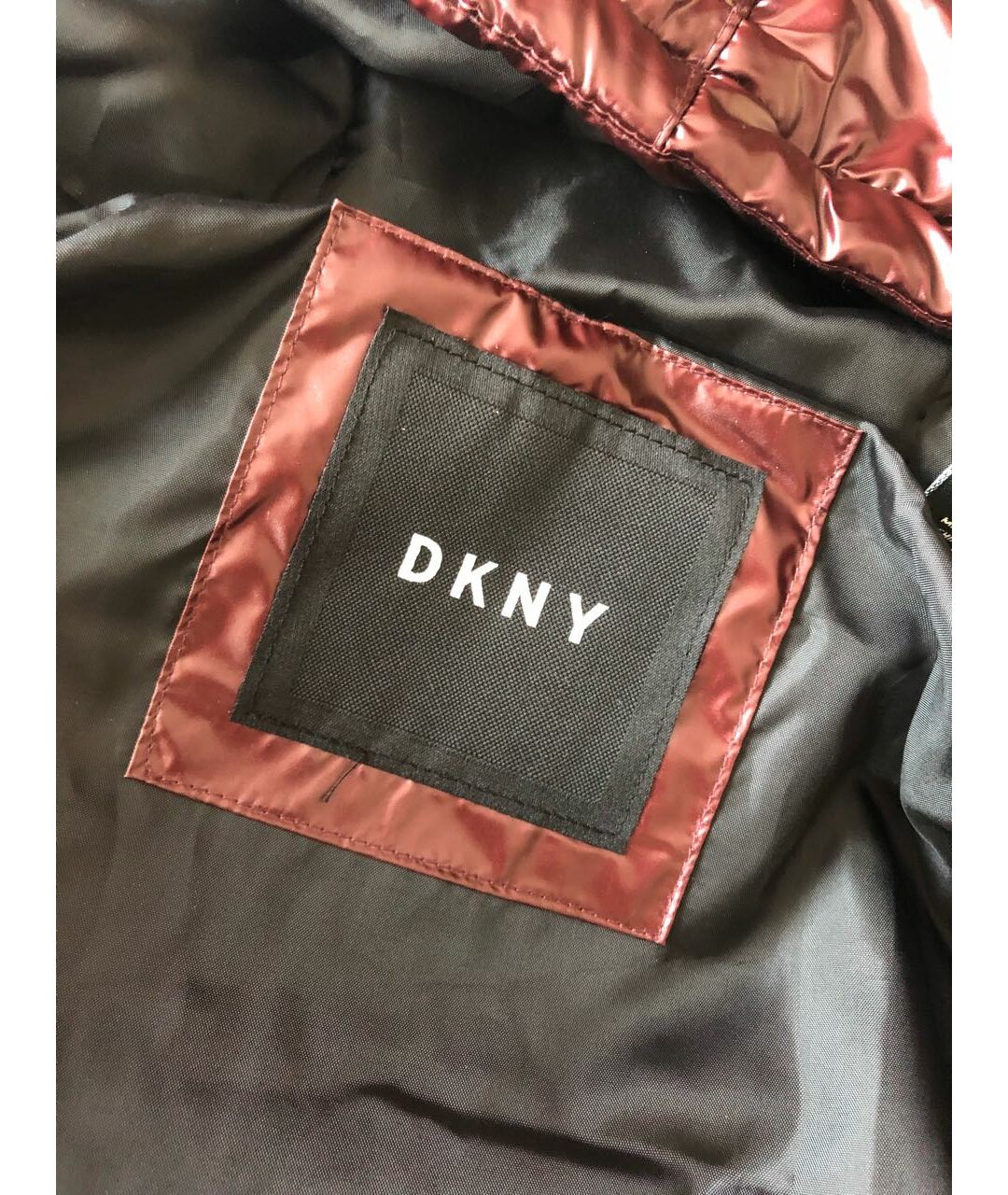 DKNY Бордовый полиэстеровый пуховик, фото 5