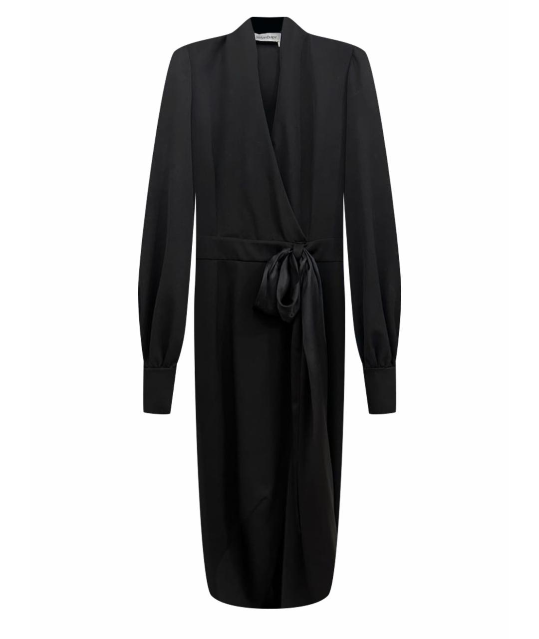 YVES SAINT LAURENT VINTAGE Черное шерстяное коктейльное платье, фото 1