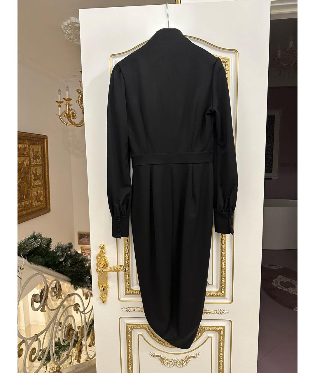 YVES SAINT LAURENT VINTAGE Черное шерстяное коктейльное платье, фото 2