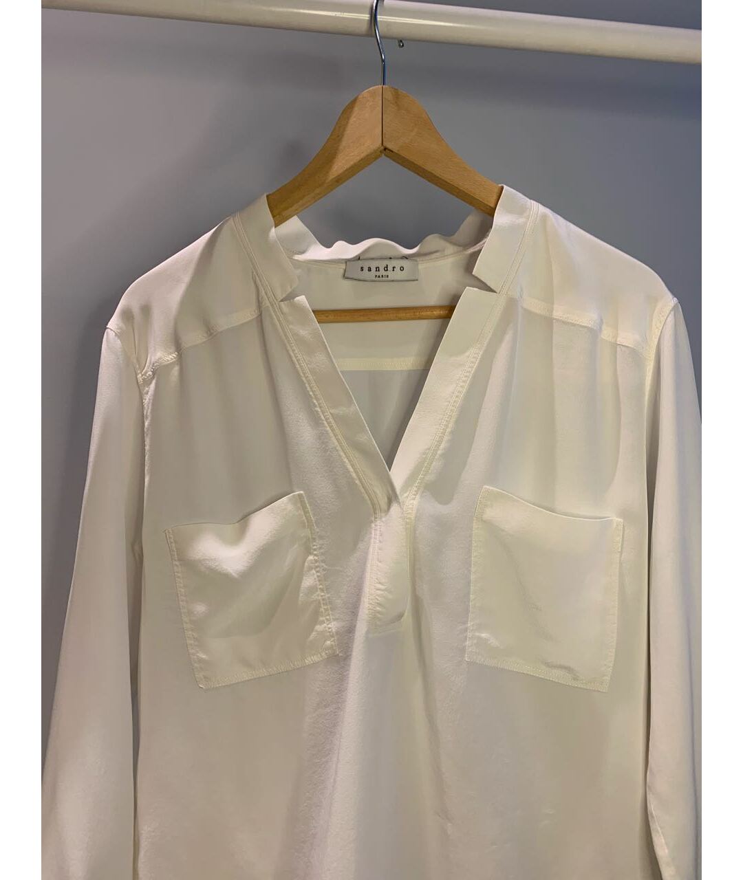 SANDRO Белая шелковая рубашка, фото 3