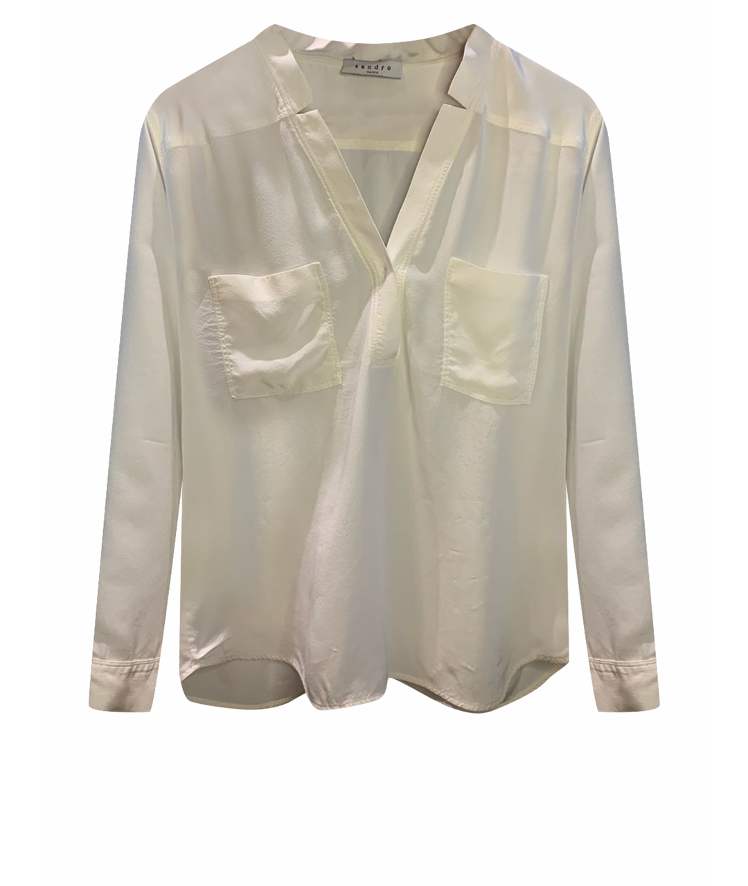 SANDRO Белая шелковая рубашка, фото 1