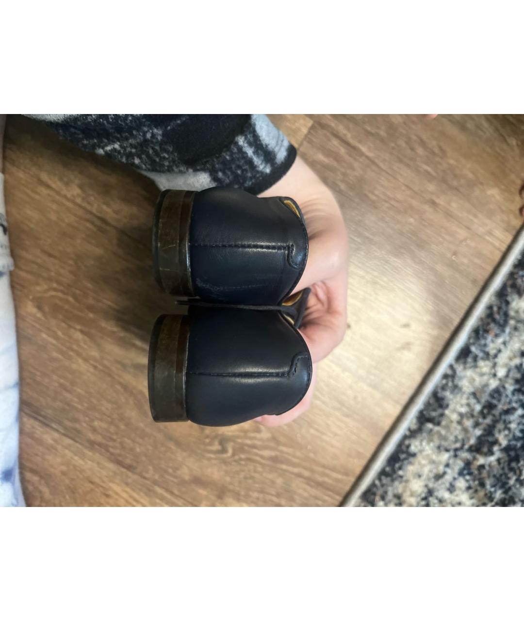 GUCCI KIDS Темно-синие кожаные лоферы и мокасины, фото 4