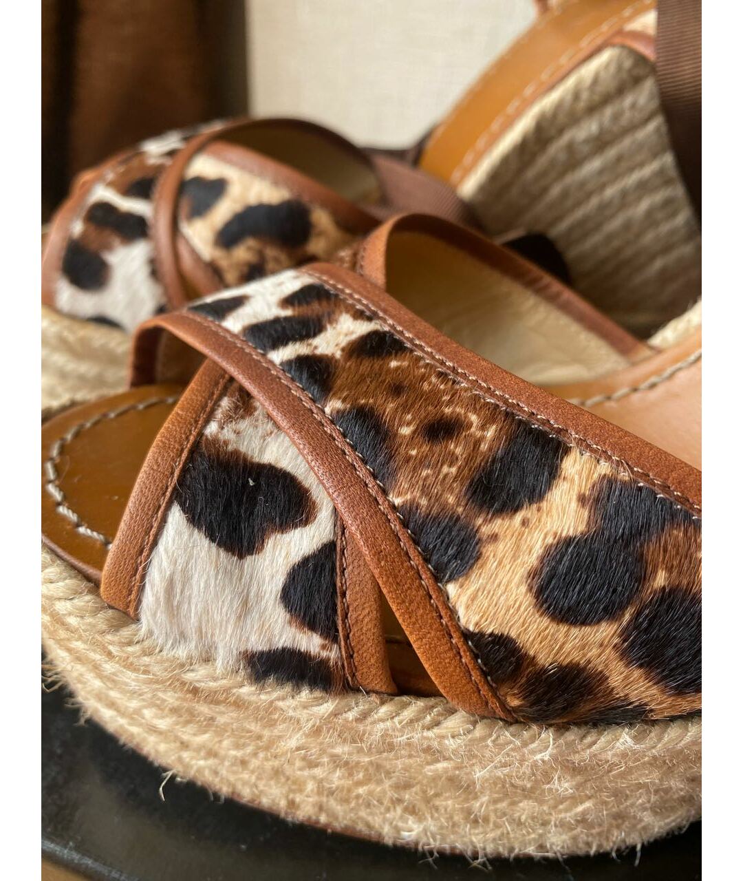 DOLCE&GABBANA Коричневые кожаные босоножки, фото 4