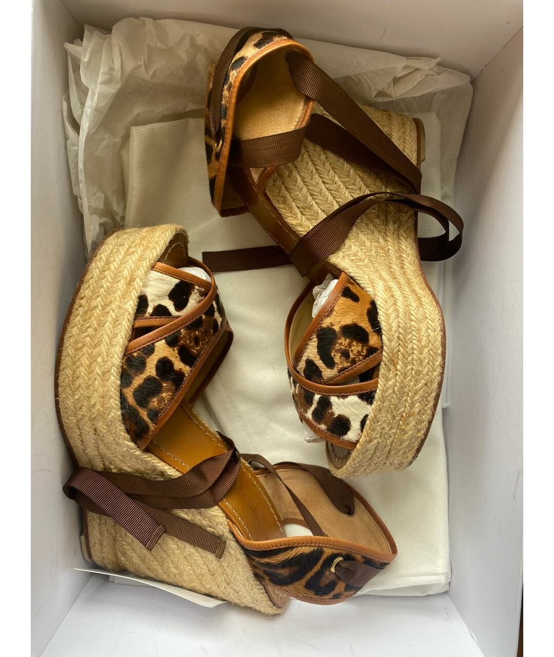 DOLCE&GABBANA Коричневые кожаные босоножки, фото 5