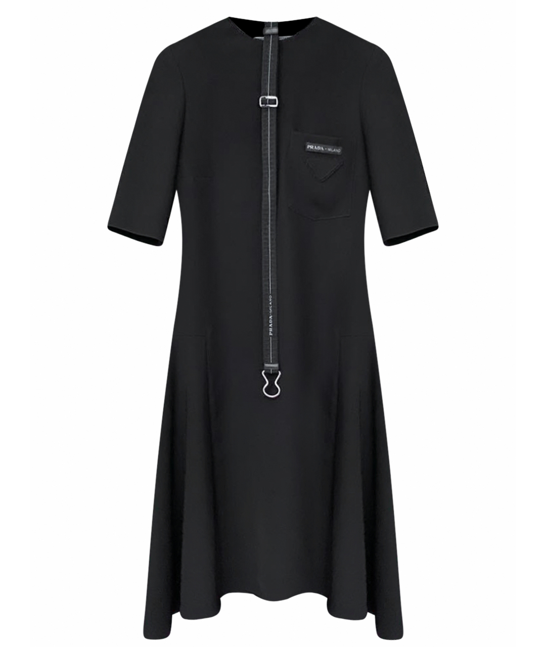 PRADA Черное полиэстеровое платье, фото 1