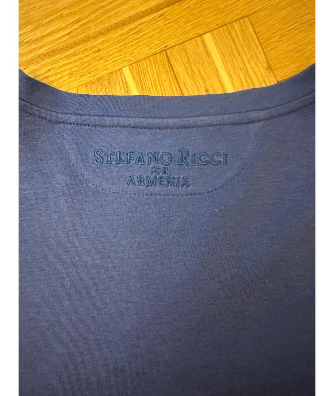STEFANO RICCI Синяя футболка, фото 4