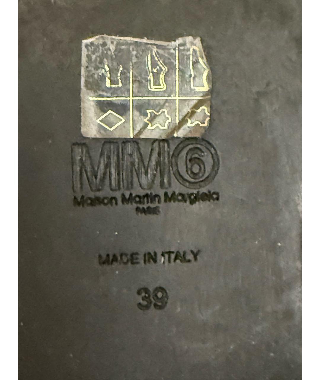 MM6 MAISON MARGIELA Черные кожаные брогги и оксфорды, фото 8
